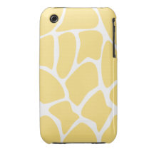 Giraffe Print Pattern in Yellow. iPhone 3 Covers