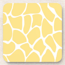 Giraffe Print Pattern in Yellow. Coaster