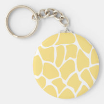 Giraffe Print Pattern in Yellow. Key Chain