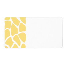 Giraffe Print Pattern in Yellow. Custom Shipping Labels