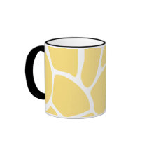 Giraffe Print Pattern in Yellow. Coffee Mug