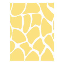 Giraffe Print Pattern in Yellow. Postcards