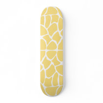 Giraffe Print Pattern in Yellow. Custom Skateboard