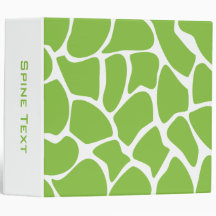 Giraffe Print Pattern. Safari Green. Binder