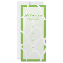 Giraffe Print Pattern. Safari Green. Rack Cards
