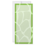 Giraffe Print Pattern. Safari Green. Rack Card Template