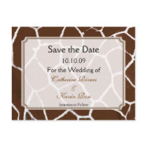 Giraffe print save the date postcard by PixDezines Giraffe print save the date postcard