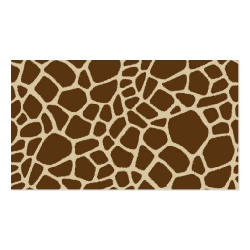 giraffe print tan business card (back side)