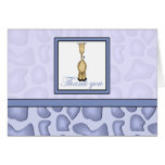 Giraffe Print Thank You - Blue Greeting Cards