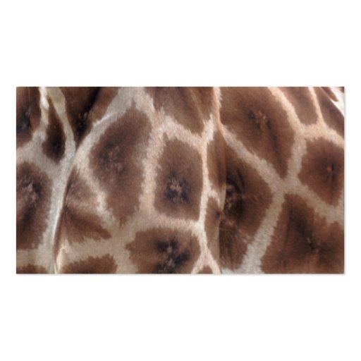 giraffe print w/ heart shaped diamond business card template (back side)