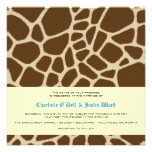 giraffe print; wedding invitations