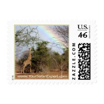 Giraffe & Rainbow Postage Stamp (small)