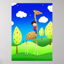 Giraffe Rider - poster print posters