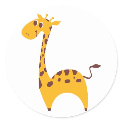 Giraffe Round Stickers