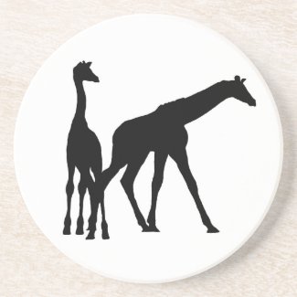 GIRAFFE SILHOUETTE #1B coaster