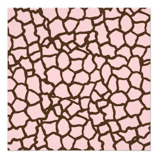 Giraffe Skin Pattern Ribbon n Bow Baby Girl Invite