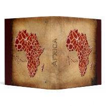 Giraffe Spots-Effect MAP OF AFRICA Binder