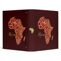 Giraffe Spots-Effect MAP OF AFRICA Binder