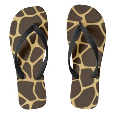 Giraffe Spotted Background Flip Flops