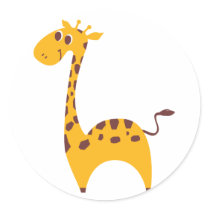 Giraffe Round Stickers