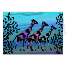 Giraffe Sunrise Cards