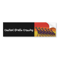 Giraffe Sunset bumper stickers