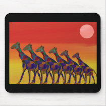 Giraffe Sunset mousepads by Coconutzoo Giraffe Sunset mousepads