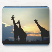 GIRAFFE SUNSET MOUSEPADS