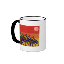 Giraffe Sunset mugs