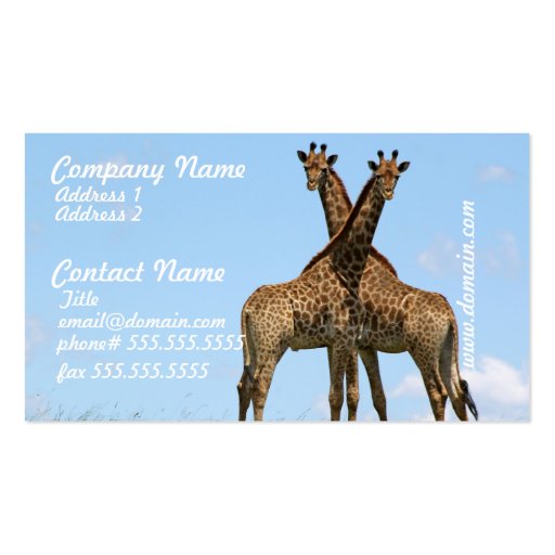 Giraffe Twins Business Cards (front side)