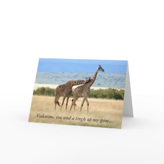 Giraffe Valentine's Day Card card