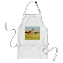 Giraffe walking Masai Mara Plains in Kenya apron by Rowood Giraffe walking Masai Mara Plains in Kenya apron
