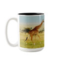 Giraffe walking Masai Mara Plains, Kenya mug by Rowood Giraffe walking Masai Mara Plains, Kenya mug