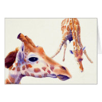 Giraffe Watercolor Greeting and Note Card