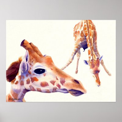 watercolor paintings of love. Giraffe Watercolor Painting