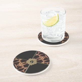 Giraffe with Gold Decor Collection Drink Coasters