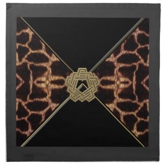 Giraffe with Gold Decor Collection Printed Napkin