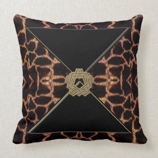 Giraffe with Gold Decor Collection Throw Pillows