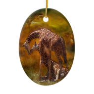 Giraffe World Art Holiday Ornament ornament
