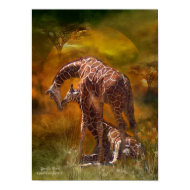 Giraffe World Art Poster/Print print