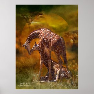 Giraffe World Art Poster/Print print