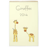 Giraffes 2014. Cute Cartoons. calendars