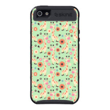 Giraffes and Spring Flowers Pattern iPhone 5 Covers