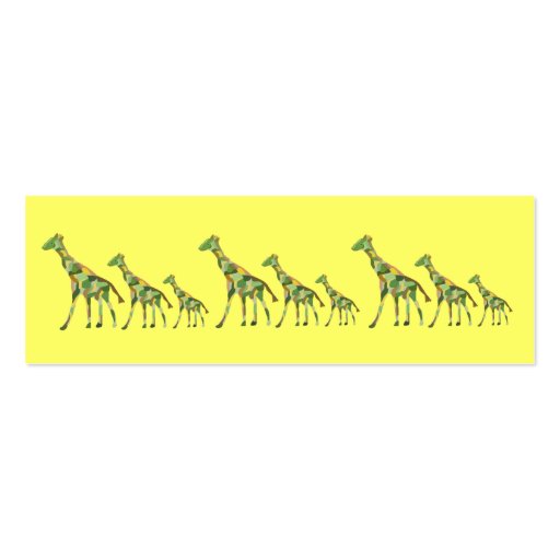 Giraffes Bookmark Business Card Templates (front side)