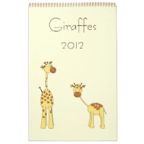 Giraffes Calendar 2012. Cute Cartoons.