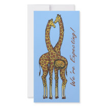 Giraffes Expecting Announcement Personalized Photo Card