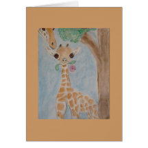 giraffes greeting cards
