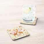 Giraffes in Love Beverage Coaster
