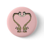 Giraffes In Love Buttons