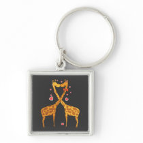 Giraffes in Love Key Chains